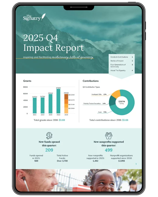 Q4 Impact Report on iPad display